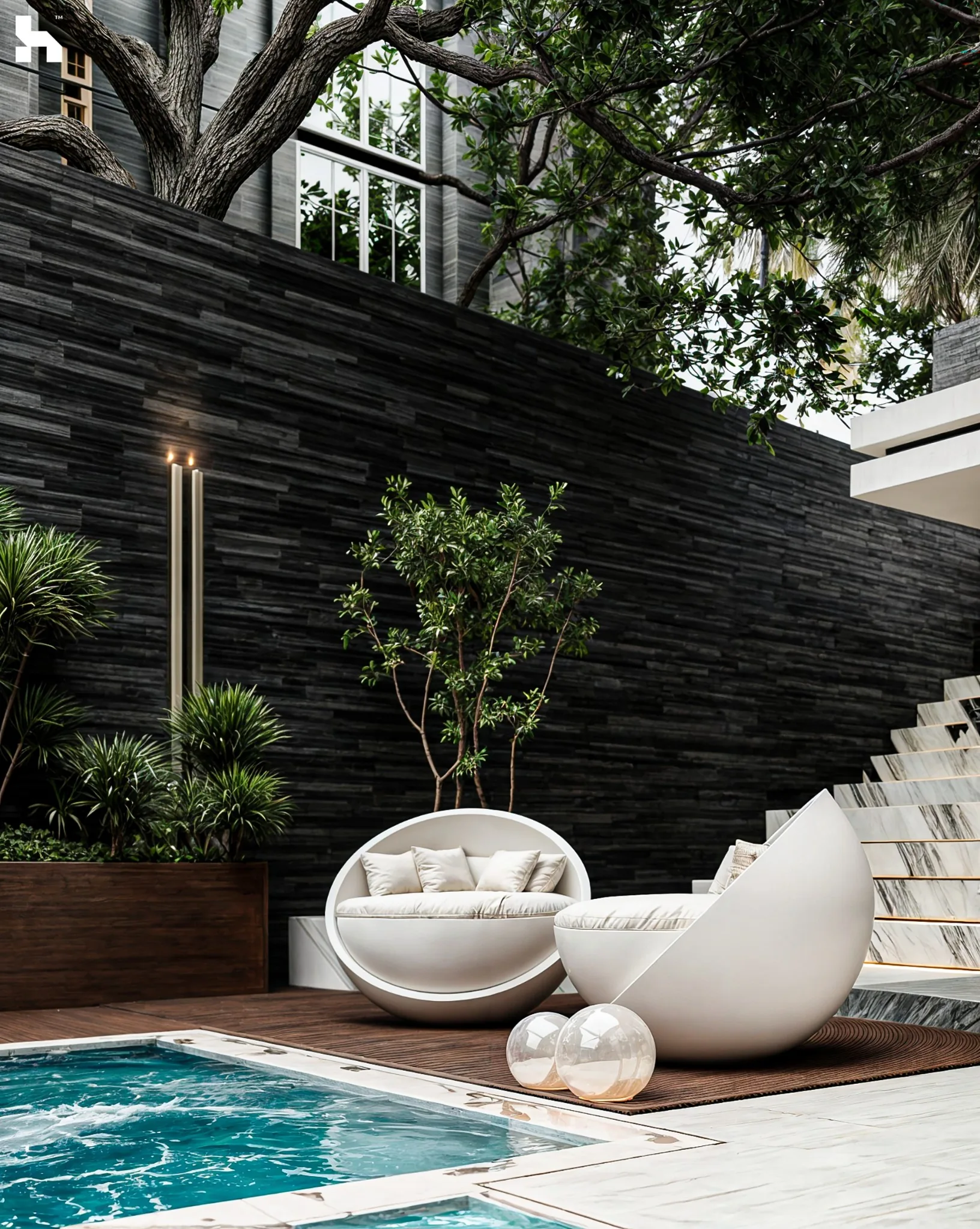 Basement Landscape project at Palm Hills